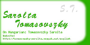 sarolta tomasovszky business card